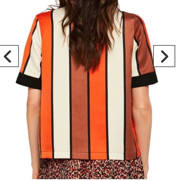 Scotch & Soda Maison Scotch Striped V neck Short Sleeve Top - Picture 2 of 11